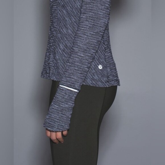 Lululemon Kanto Catch Me Long Sleeve Coco Pique Black & White — Size 4 - Picture 3 of 12